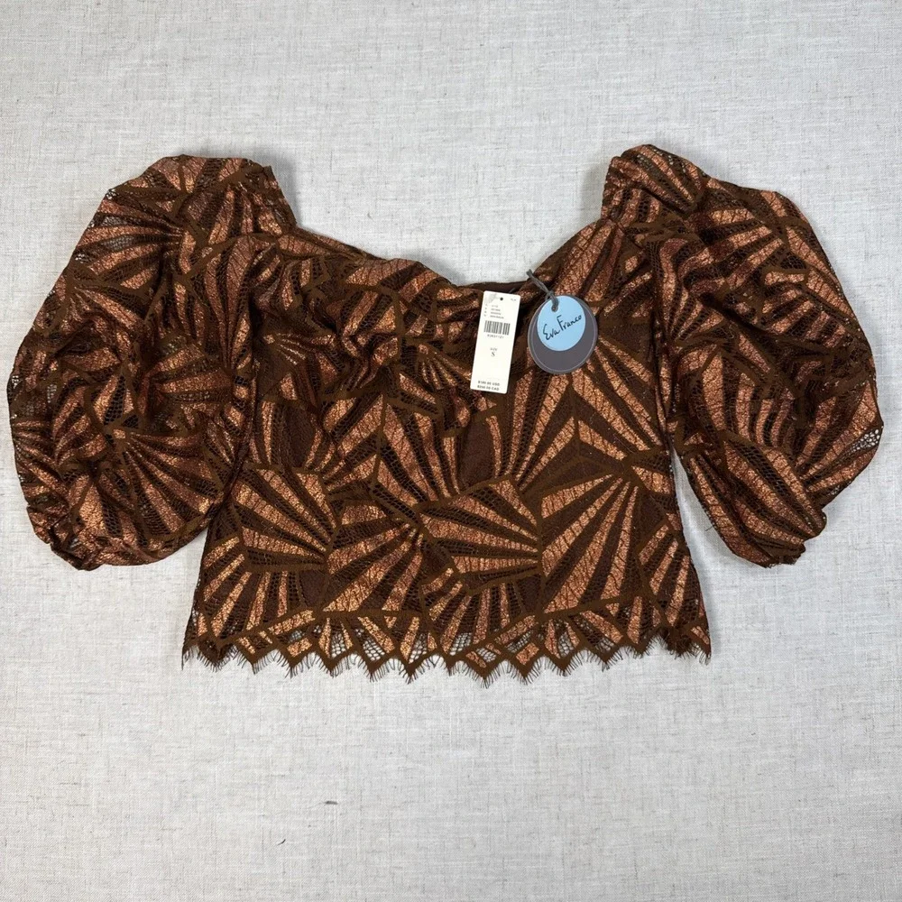 NEW Anthropologie Eva Franco Shine Womens SZ‎ S $180. Blouse Lace Boho Deco